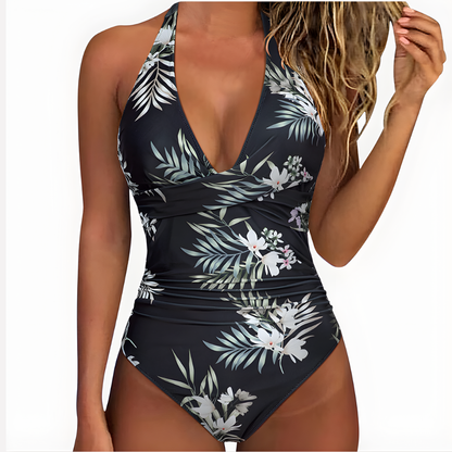 Kerry | Women's One Piece Swimsuit Swimwear Halter Ruched
