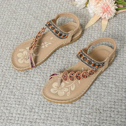 Laura | Women's Flat Embellished Orthopedic Boho Summer Sandals
