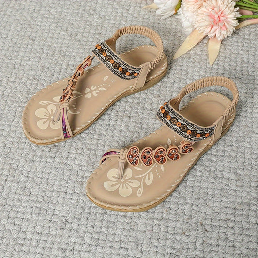 Laura | Women's Flat Embellished Orthopedic Boho Summer Sandals