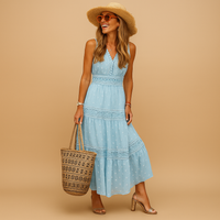 Lindsay | Women's V-Neck Boho Maxi Dress