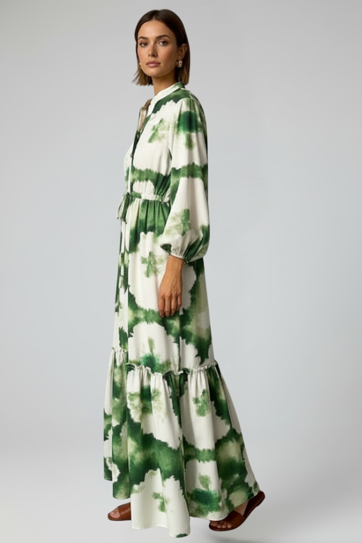 Lola | Women's Floral Summer Maxi Dress with Puffed Sleeves