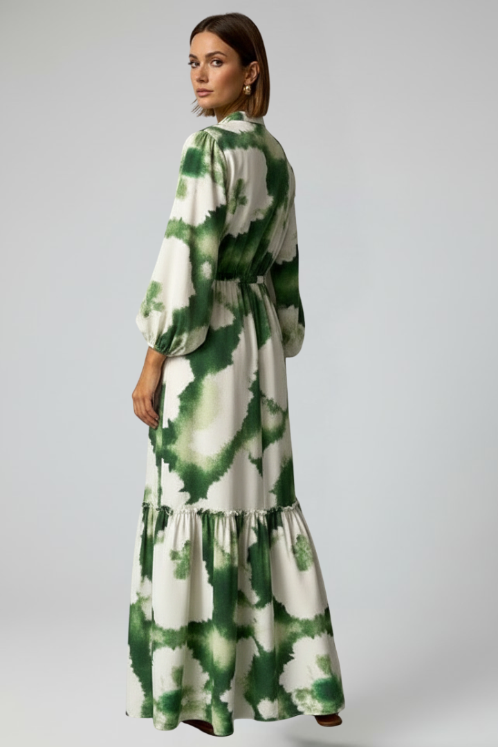 Lola | Women's Floral Summer Maxi Dress with Puffed Sleeves