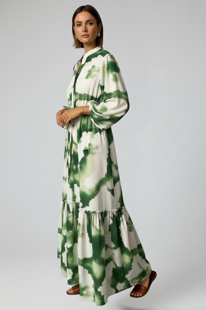 Lola | Women's Floral Summer Maxi Dress with Puffed Sleeves
