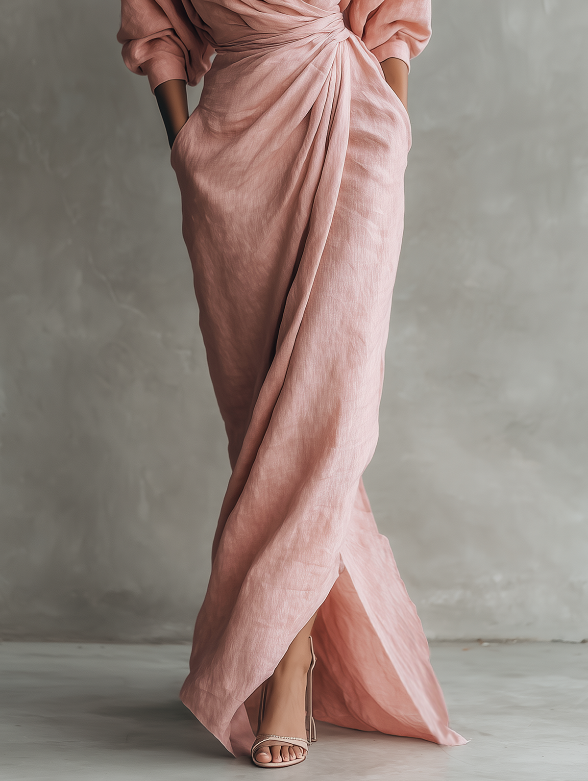 Matilda | Women's V-Neck Wedding Guest Linen Maxi Dress