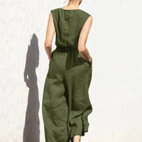 Millie | Women's Casual Sleeveless Linen Jumpsuit