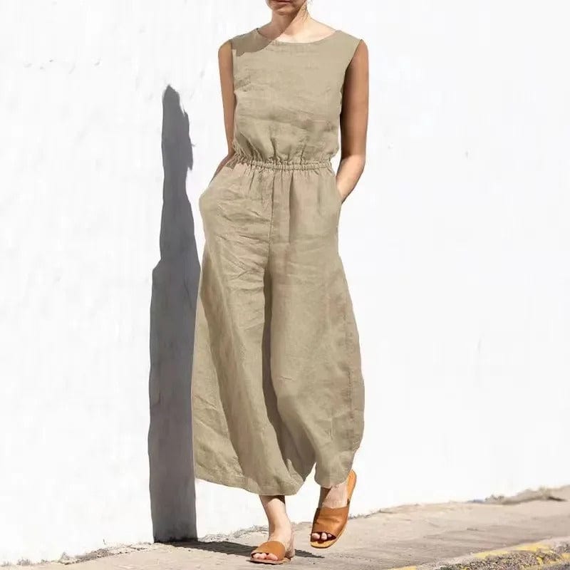 Millie | Women's Linen Sleeveless Jumpsuit Relaxed Fit
