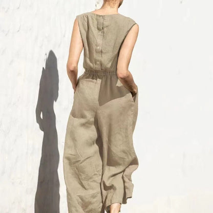 Millie | Women's Linen Sleeveless Jumpsuit Relaxed Fit