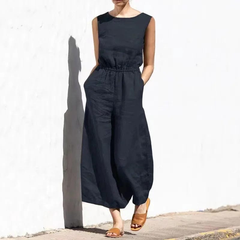 Millie | Women's Linen Sleeveless Jumpsuit Relaxed Fit