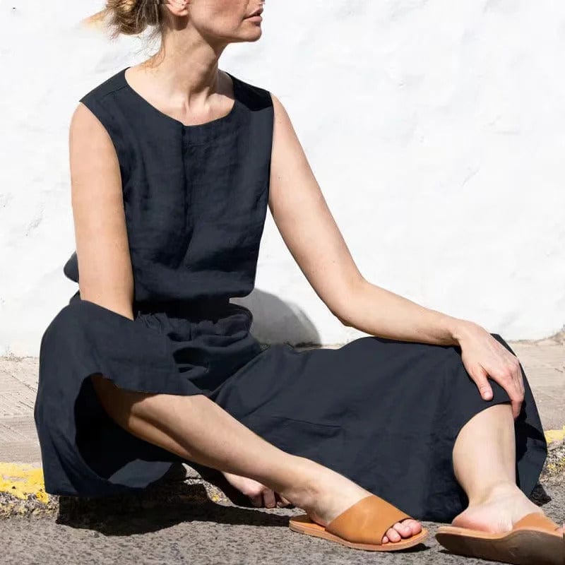 Millie | Women's Linen Sleeveless Jumpsuit Relaxed Fit