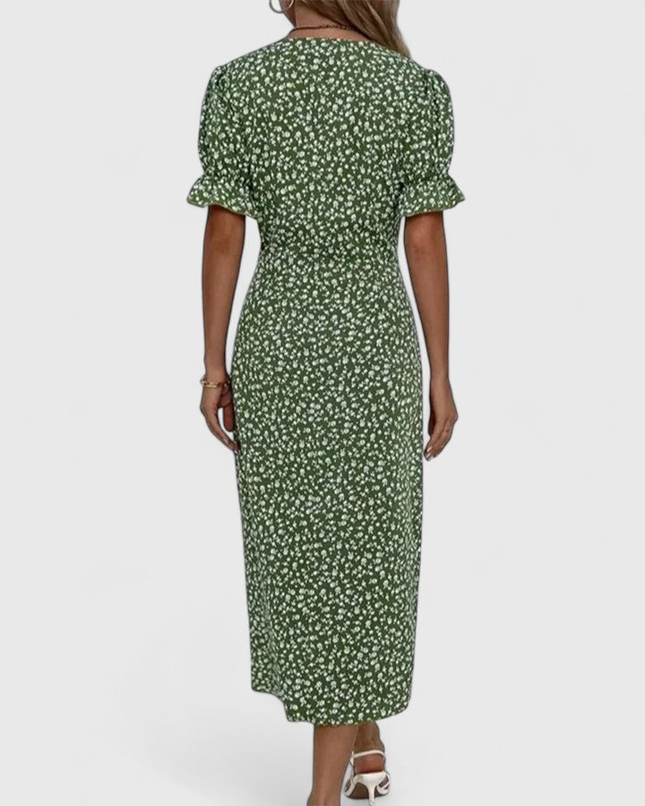 Olivia | Women's Floral Wrapped Summer Dress with Short Sleeves
