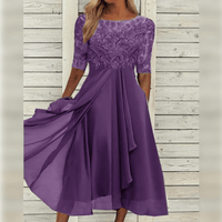 Phoebe | Women's Lace Wedding Guest Evening Midi Dress