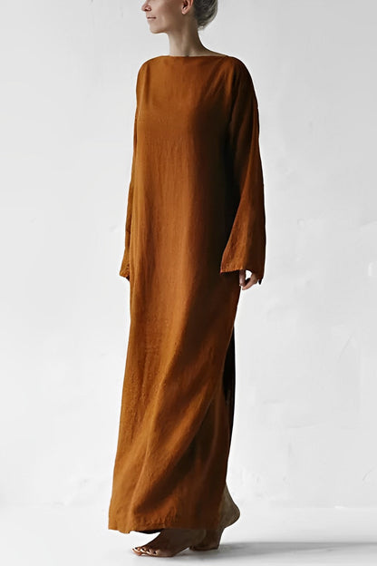 Rebecca | Women's Relaxed Belted Linen Wrap Maxi Dress