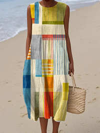 Sharon | Women's Summer Sleeveless Midi Dress