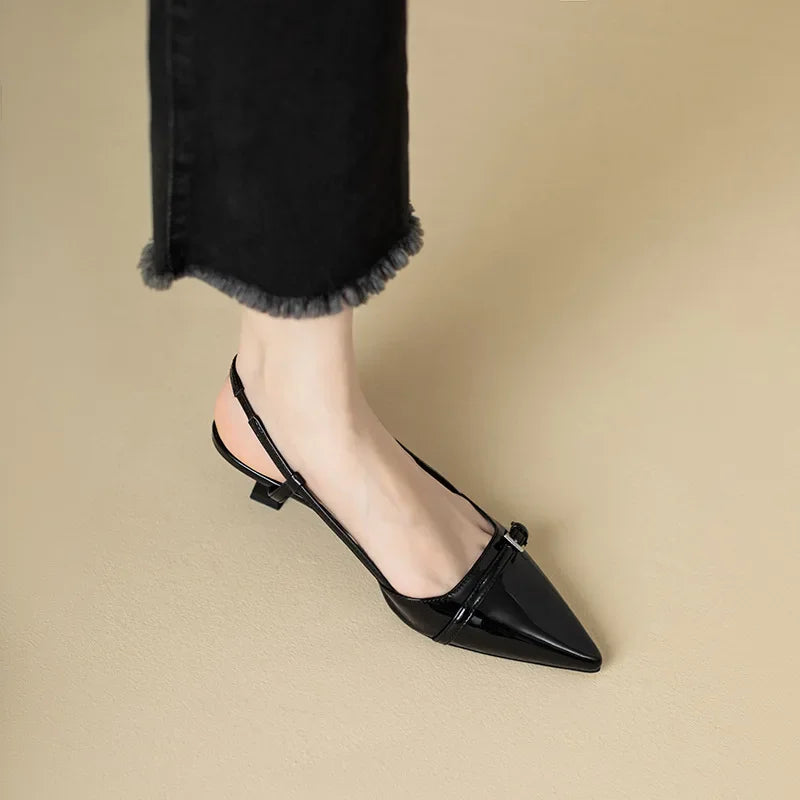 Skye | Women's Orthpedic Summer Kitten Heels Pointed Burgundy
