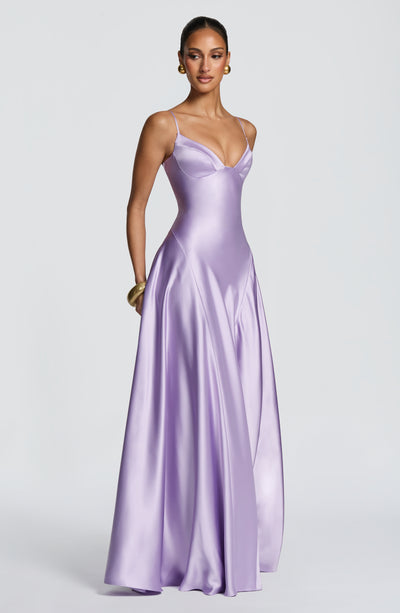 Summer | Women's Floor-Length Lace-Up Satin Cupped Evening Dress