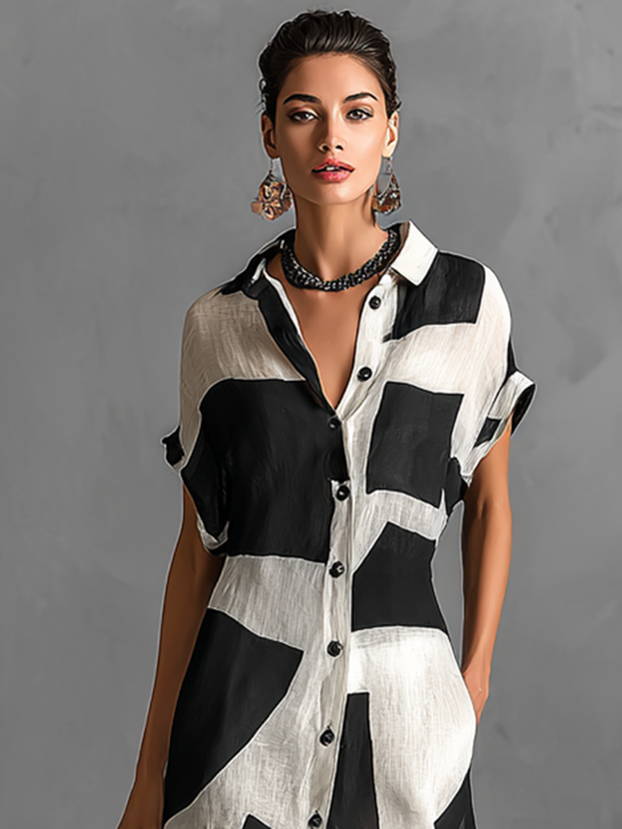 Susan | Women's Printed Maxi Shirt Dress Wedding Guest Dress